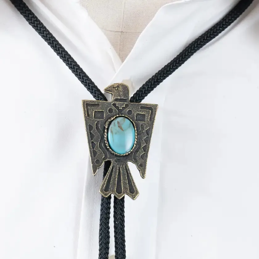 Thunderbird Blue Stone Bolo Tie