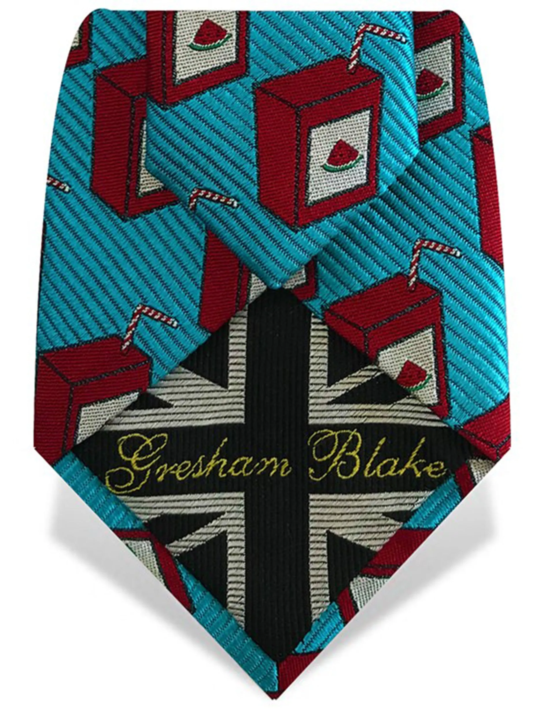 Turquoise & Red Watermelon Juice Tie