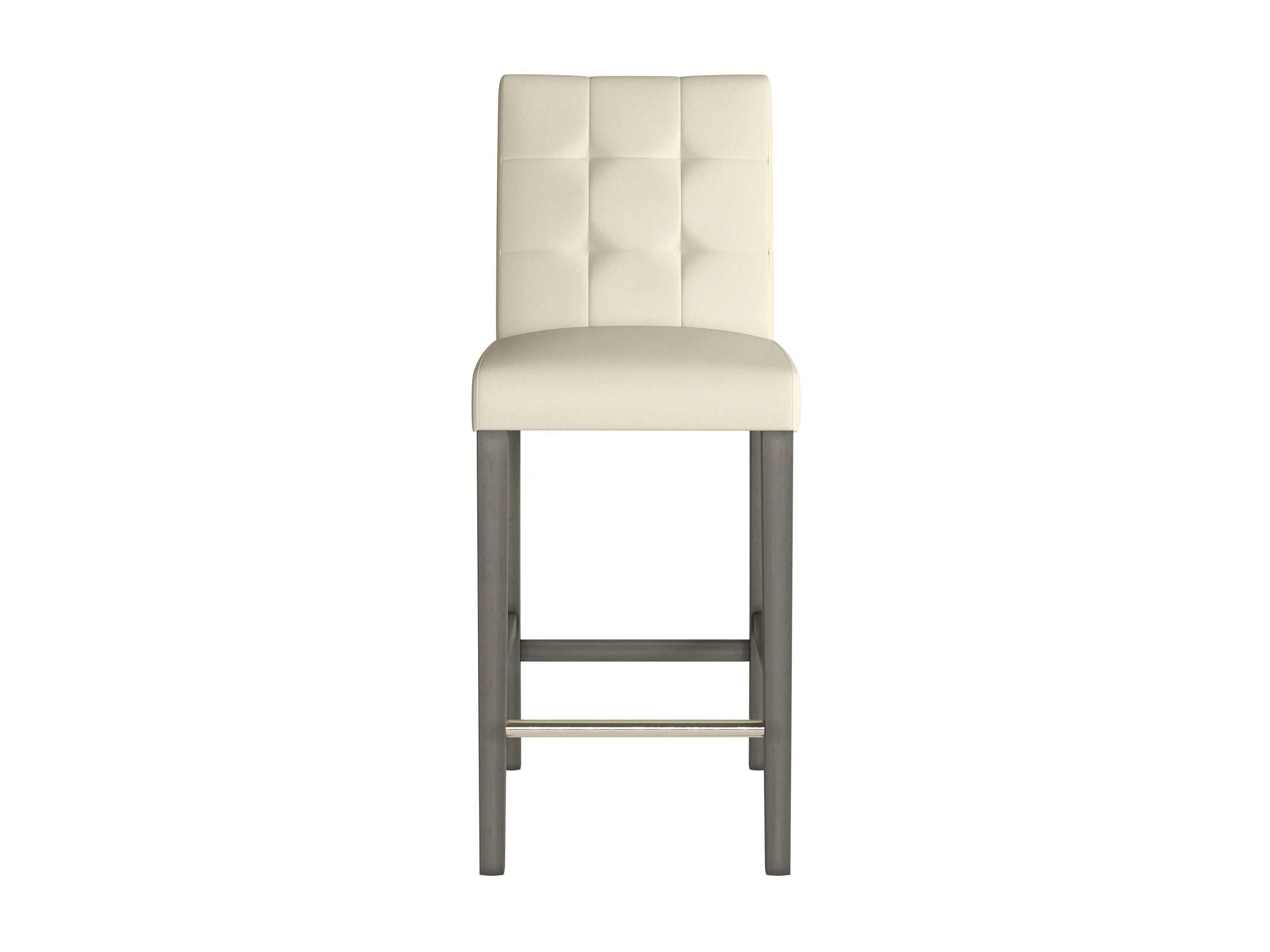 Warm White Vegan Leather Bar Height Stool