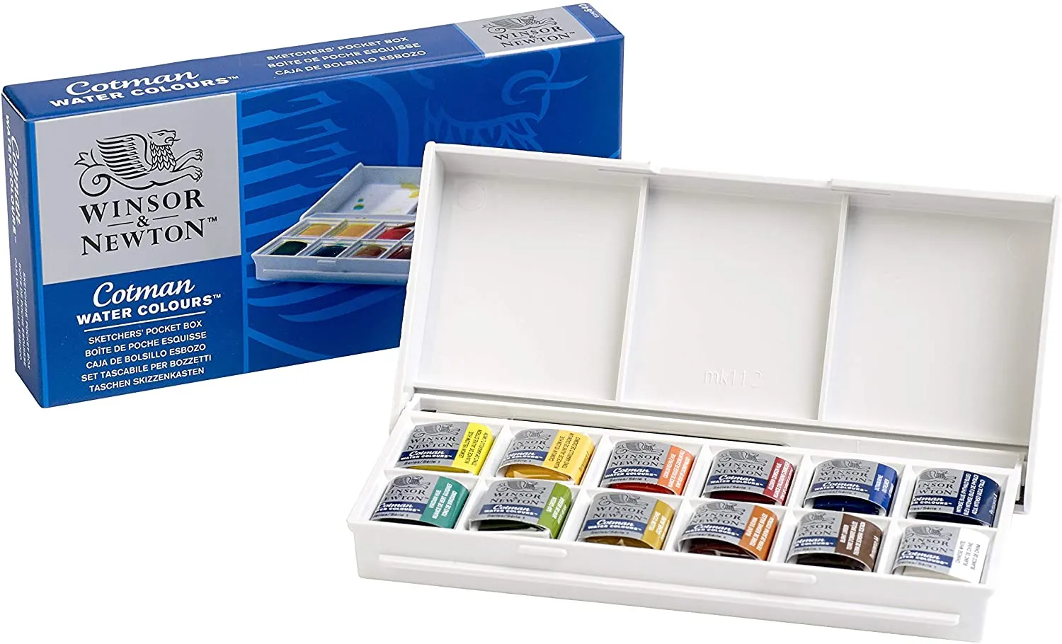 Winsor Newton Cotman Watercolor Sketchers Pocket Box 12 Half Pans