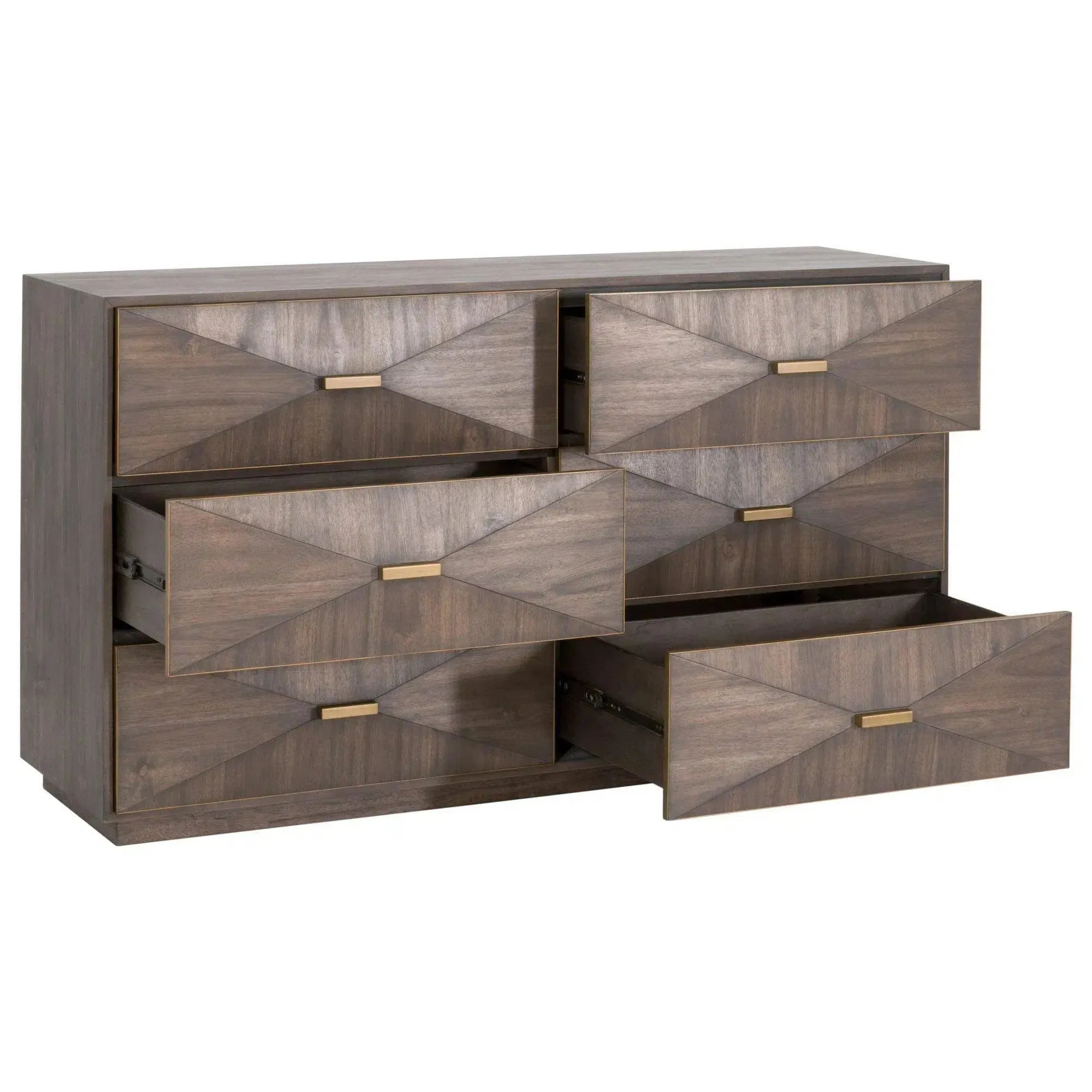 Wynn 6-Drawer Double Dresser Burnished Brown and Gold