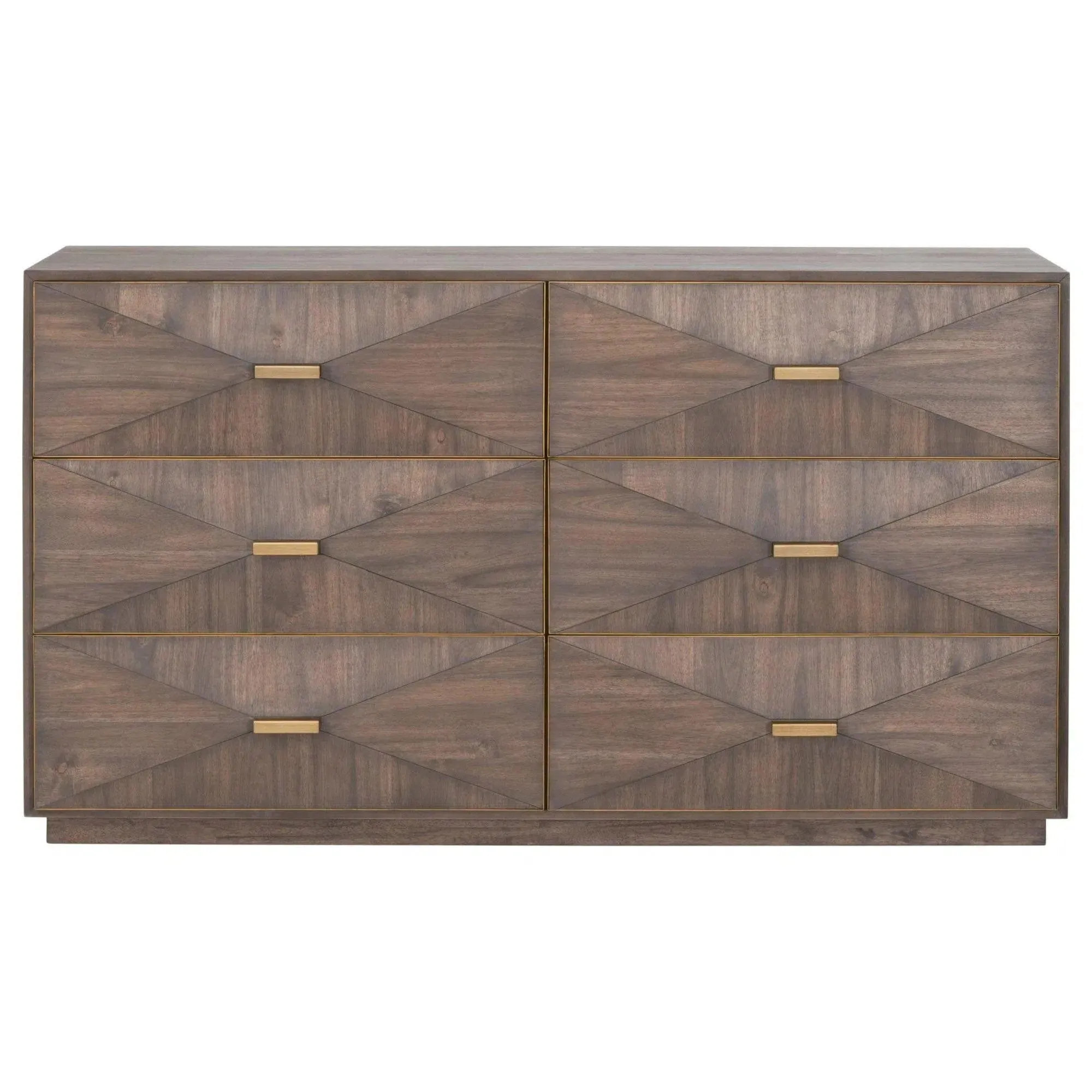 Wynn 6-Drawer Double Dresser Burnished Brown and Gold