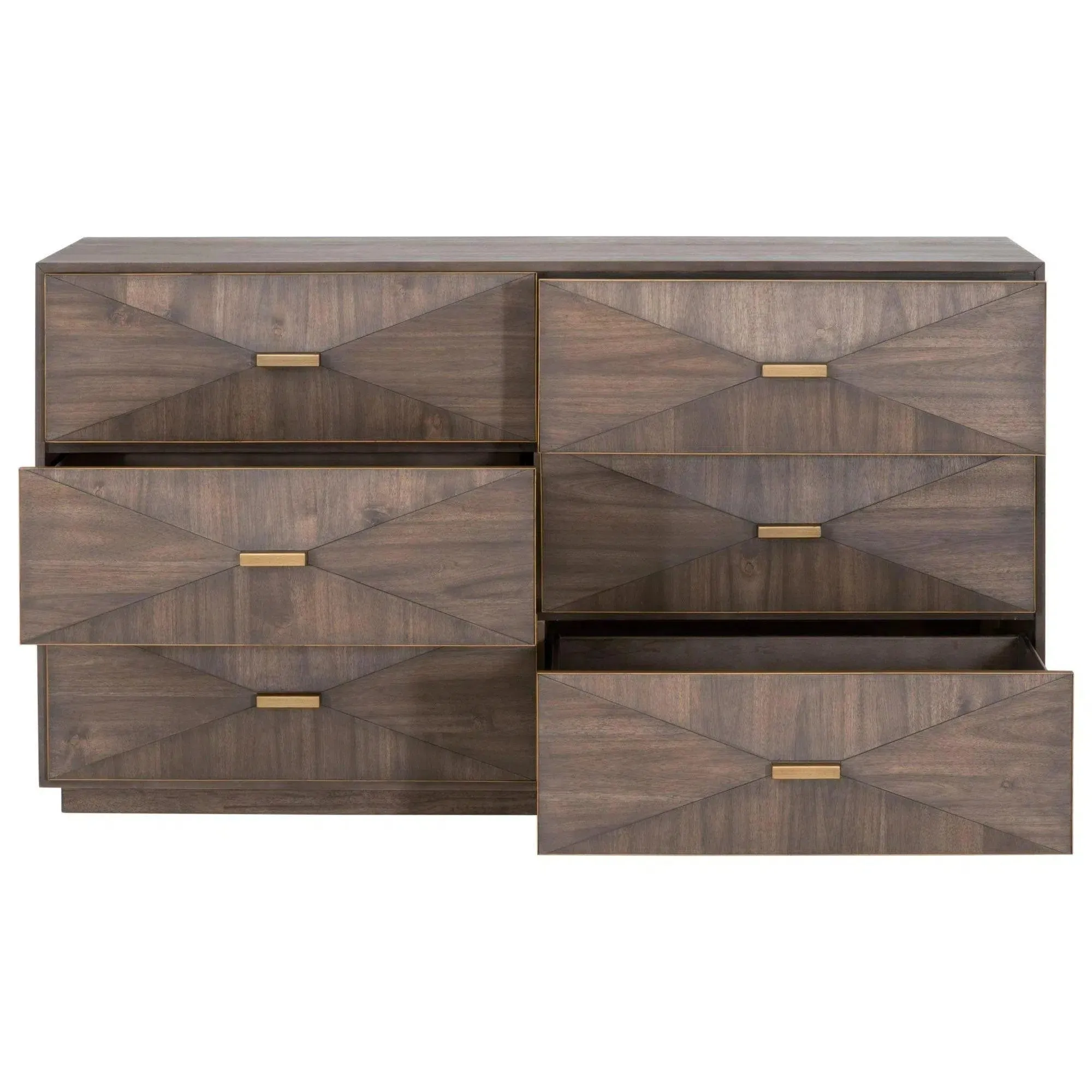 Wynn 6-Drawer Double Dresser Burnished Brown and Gold