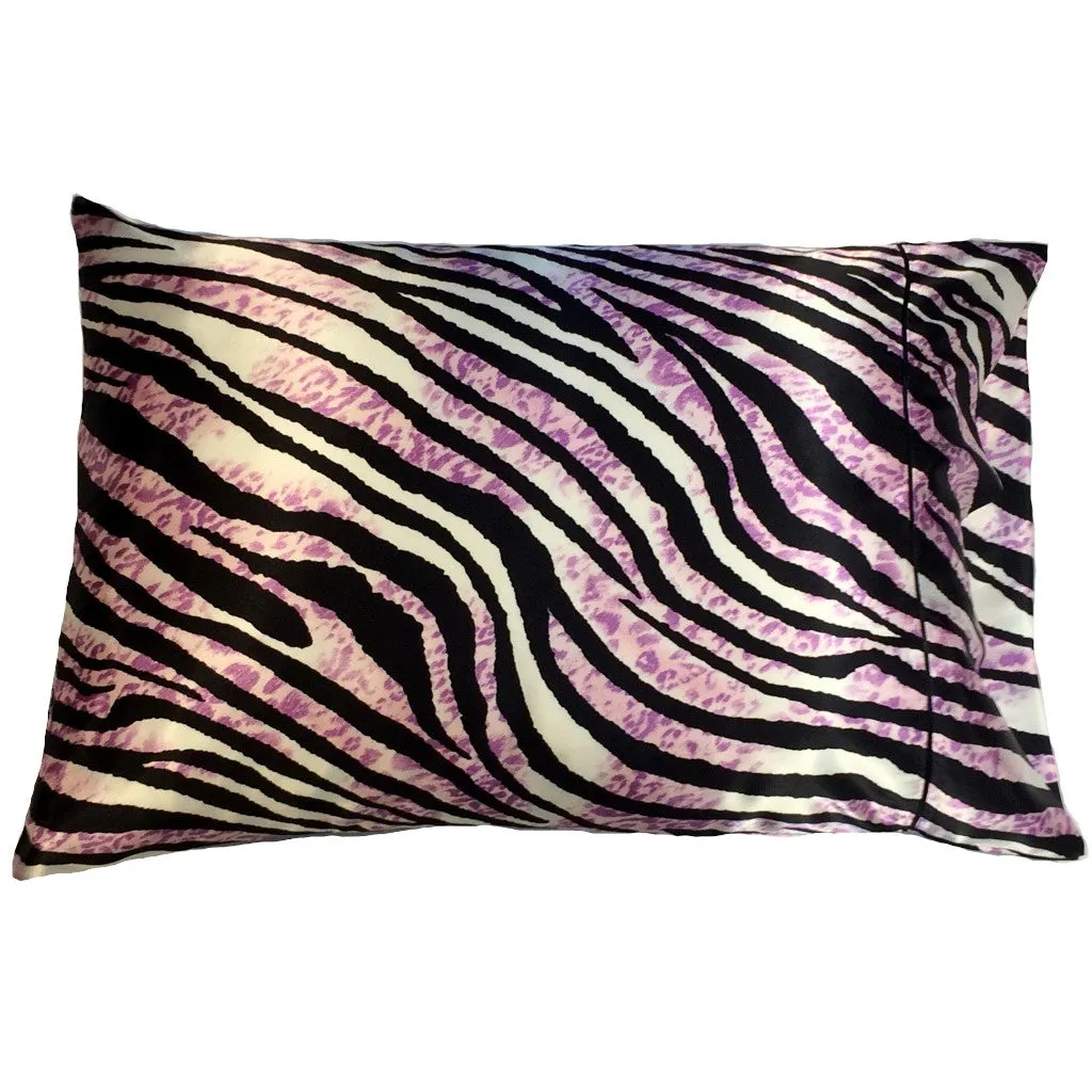 Zebra Print Nap Pillow, Black, White and Lavender