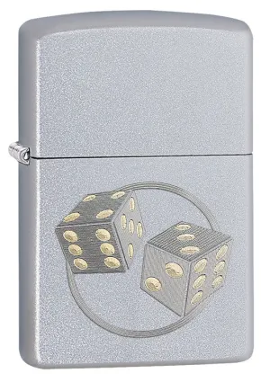 Zippo Lighter - Dice Satin Chrome